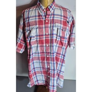 Columbia PFG Super Bahama Fishing Shirt Mens XL Multicolored Plaid Vented